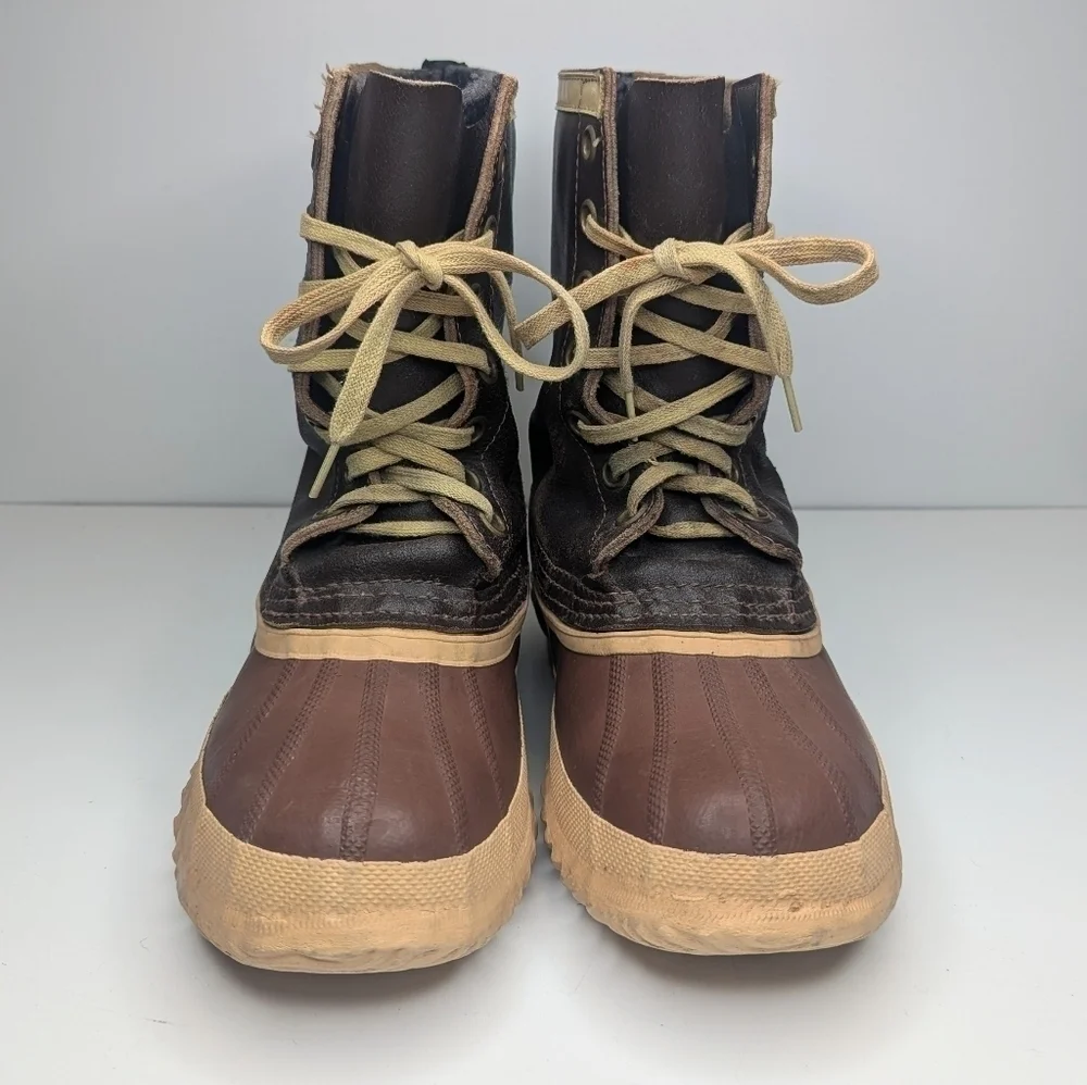 Vintage Sorel Kaufman Canada Arctic Pac wool lined boots brown women's size 6